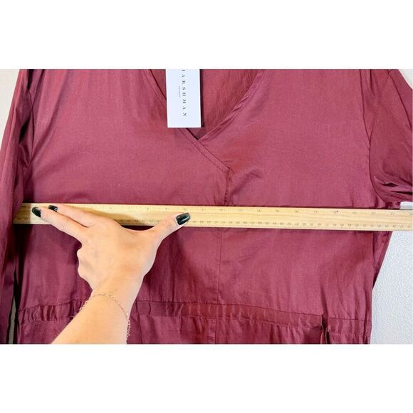 NWT Nordstrom Harshman Belinda A-Line Midi Burgundy Holiday Fall Dress Large - Picture 13 of 14